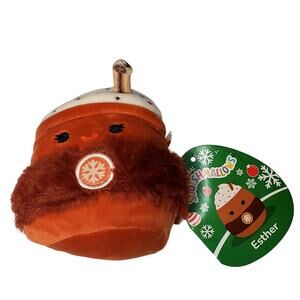 Squishmallow 4" Esther Latte Coffee Mug Plush Hot Chocolate Cup NWT